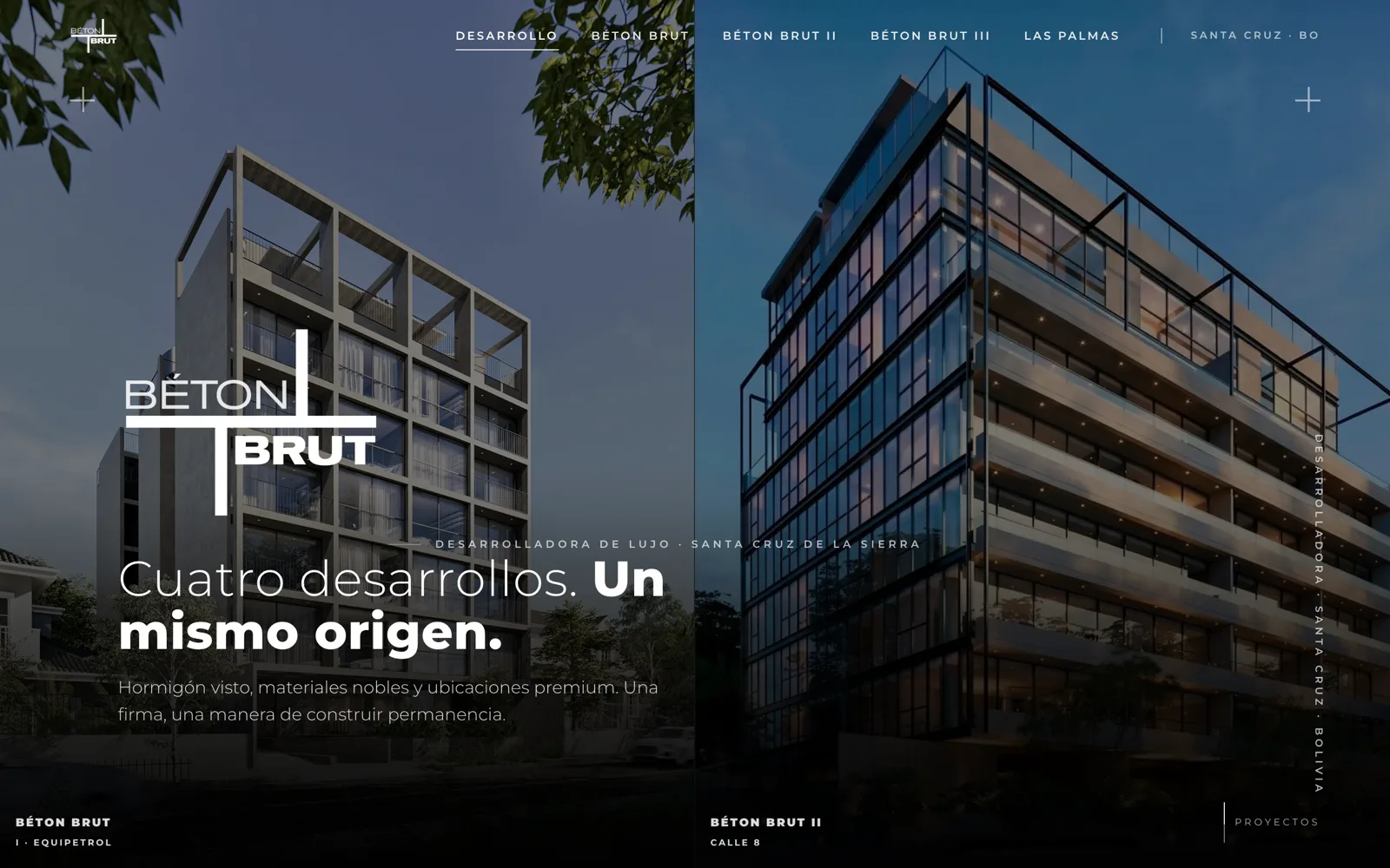 Portada del sitio de Béton Brut, desarrolladora inmobiliaria